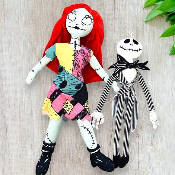 DISNEY The Nightmare Before Christmas Xmas Jack & Sally Plush Dolls Characters - Picture 1 of 2